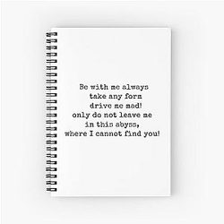 Wuthering Heights Quote Spiral Notebook