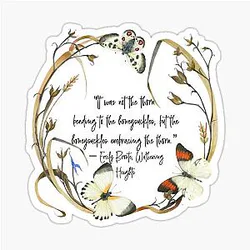 Wuthering Heights Emily Brontë Book with butterflies in a wreath Sticker