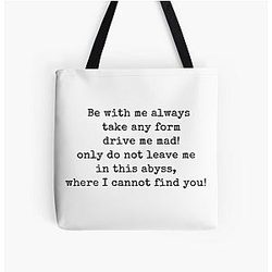 Wuthering Height quote All Print Tote Bag