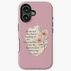 Honeysuckle Embracing the Thorn – Inspirational Quote from Wuthering Heights by Emily Bronte iPhone Tough Case