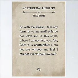 Wuthering Heights von Emily Brontë Vintage Book page Sei immer bei mir Poster