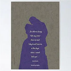 Wuthering Heights Quote Emily Bronte Love Poster