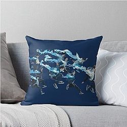 Xikers members jumping with full of energy throw pillow