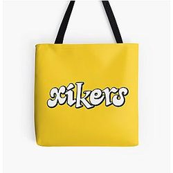 Xikers Black Design All Over Print Tote Bag