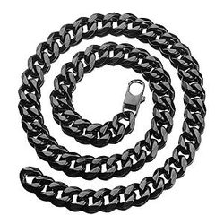 Jahseh Onfroy Bracelets - Choker 12mm Black Stainless Steel Chain Necklace