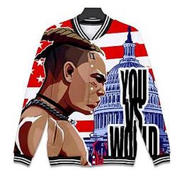 Jahseh Onfroy Jackets - Revenge 3D Printed Zip Up Baseball Jacket