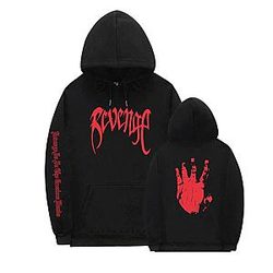 Xxxtentacion Hoodies - Red Logo Revenger Graphic Pullover Hoodie