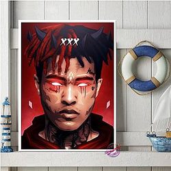 Jahseh Onfroy Posters - Face Printing Wall Art Canvas Painting Music Star Picture