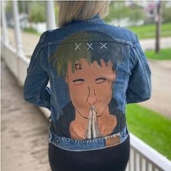 Jahseh Onfroy Jackets - xxxtentacion Hand Painted Jean Jacket