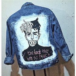 Jahseh Onfroy Jackets - Handpainted Denim Jacket