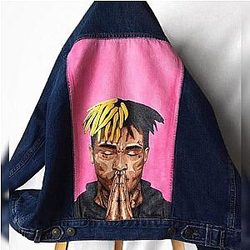 Jahseh Onfroy Jackets - Hand-Painted Denim Jacket