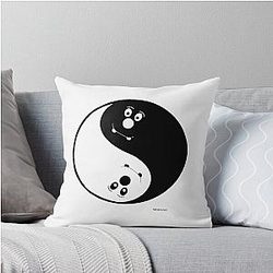 Yinnie and Yanni Cartoon Throw Pillow