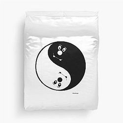 Yinnie and Yanni Cartoon Yin Yang Duvet Cover