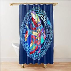 Mati Evil Eye Fish Psari Yanni Collection Shower Curtain