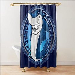 Shark Mati Greek Key Yanni Collection Shower Curtain