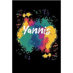 Yannis Notebook: Personalized Notebook with Name for Yannis, Birthday Gift for Boys and Men, Size 6x9, 120 Page Black Matte