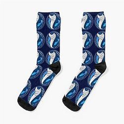 Shark Mati Evil Eye Greek Key Yanni Collection Sock