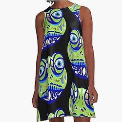 Mati Evil Eye Frog Yanni A-Line Dress