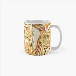 Swirl Marble White Gold Greek Key Collection Classic Mug