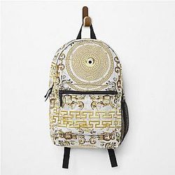 Marble White Gold Greek Key Yanni Collection Backpack