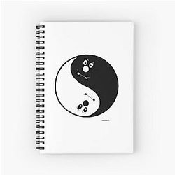 Yinnie and Yanni Cartoon Yin Yang Spiral Notebook