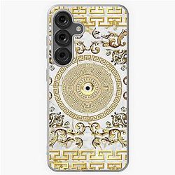 Marble White Gold Greek Key Yanni Collection Samsung Galaxy Soft Case