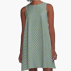 Yoel Romero Blue A-Line Dress