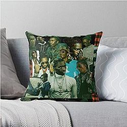 Young thug collage poster design 2021 Throw Pillow RB1508