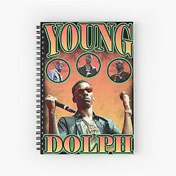 Young Dolph Orange Bootleg Vintage Spiral Notebook