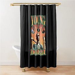 Young Dolph Orange Bootleg Vintage Shower Curtain