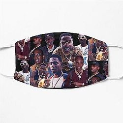 Young dolph tribute collage poster design 2021 Flat Mask