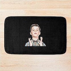 Young Sheldon Sketch   Bath Mat