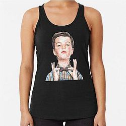 Young Sheldon Sketch   Racerback Tank Top