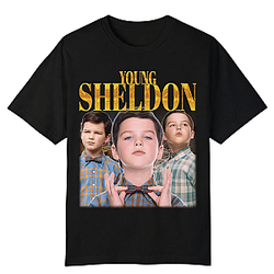 Triple Portrait Gold LA 0605 Young Sheldon T-Shirts