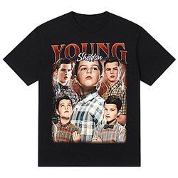 Multi Portrait Lightning LA 0605 Young Sheldon T-Shirts