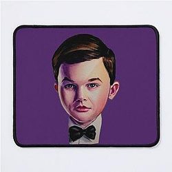 Young Sheldon with bow tie watercolor painting Mouse Pad