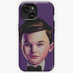 Young Sheldon with bow tie watercolor painting iPhone Tough Case