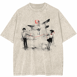 Retro Graphic PTTT2504 Washed  Your Name T-Shirts
