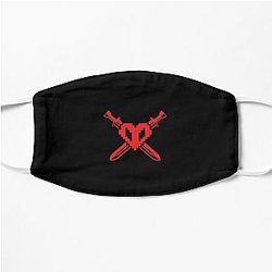 Philza Face Masks - Red Crossed Hardcore Heart Flat Mask RB1106
