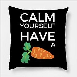TommyInnit Pillows - Tommyinnit Calm yourself have a carrot Pillow TP2409