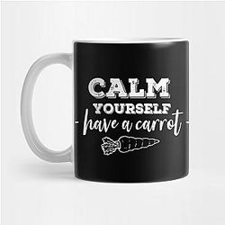 TommyInnit Mugs - have a carrot calm yourself Tommyinnit Quote (white) Mug TP2409