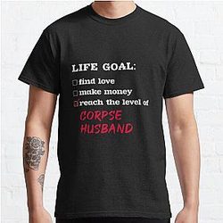 Corpse Husband T-Shirts - Life goal - Corpse Husband Classic T-Shirt RB2112