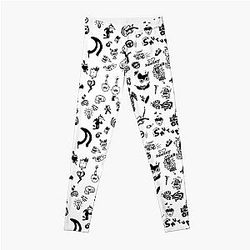 yungblud drawings tattoo sheet (Black) Leggings RB0208