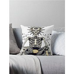 Zeds Dead Skeleton Edm Throw Pillow
