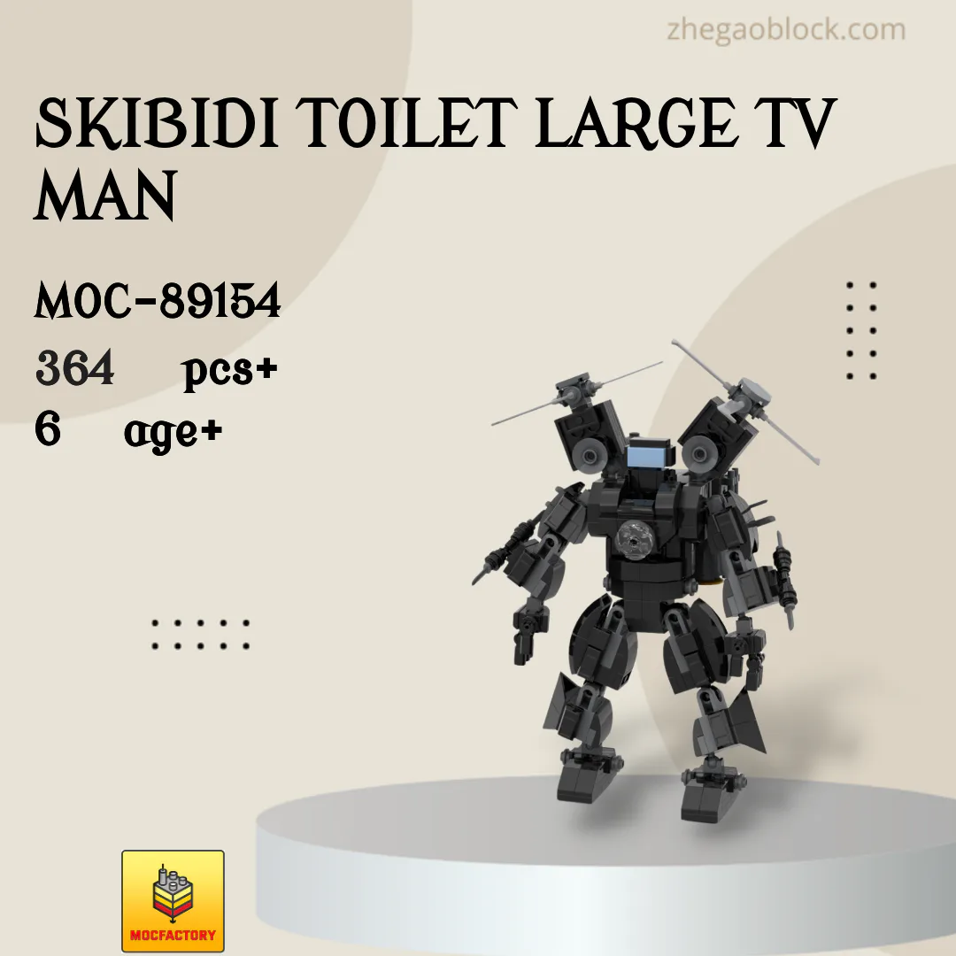 MOC Factory Block 89154 Skibidi Toilet Large TV Man Movies and