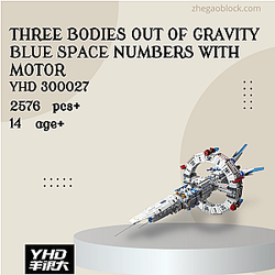 YHD Block 300027 Three Bodies Out Of Gravity Blue Space Numbers With Motor Movies and Games