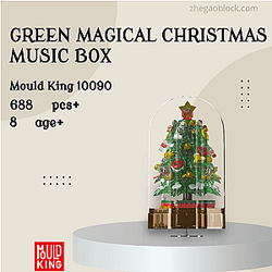 MOULD KING Block 10090 Green Magical Christmas Music Box Creator Expert