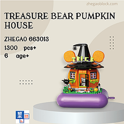 ZHEGAO Block 663013 Treasure Bear Pumpkin House Creator Expert