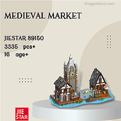 JIESTAR Block 89150 Medieval Market Creator Expert