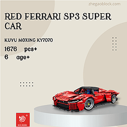 KUYU MOXING Block KY7070 Red Ferrari SP3 Super Car Technician